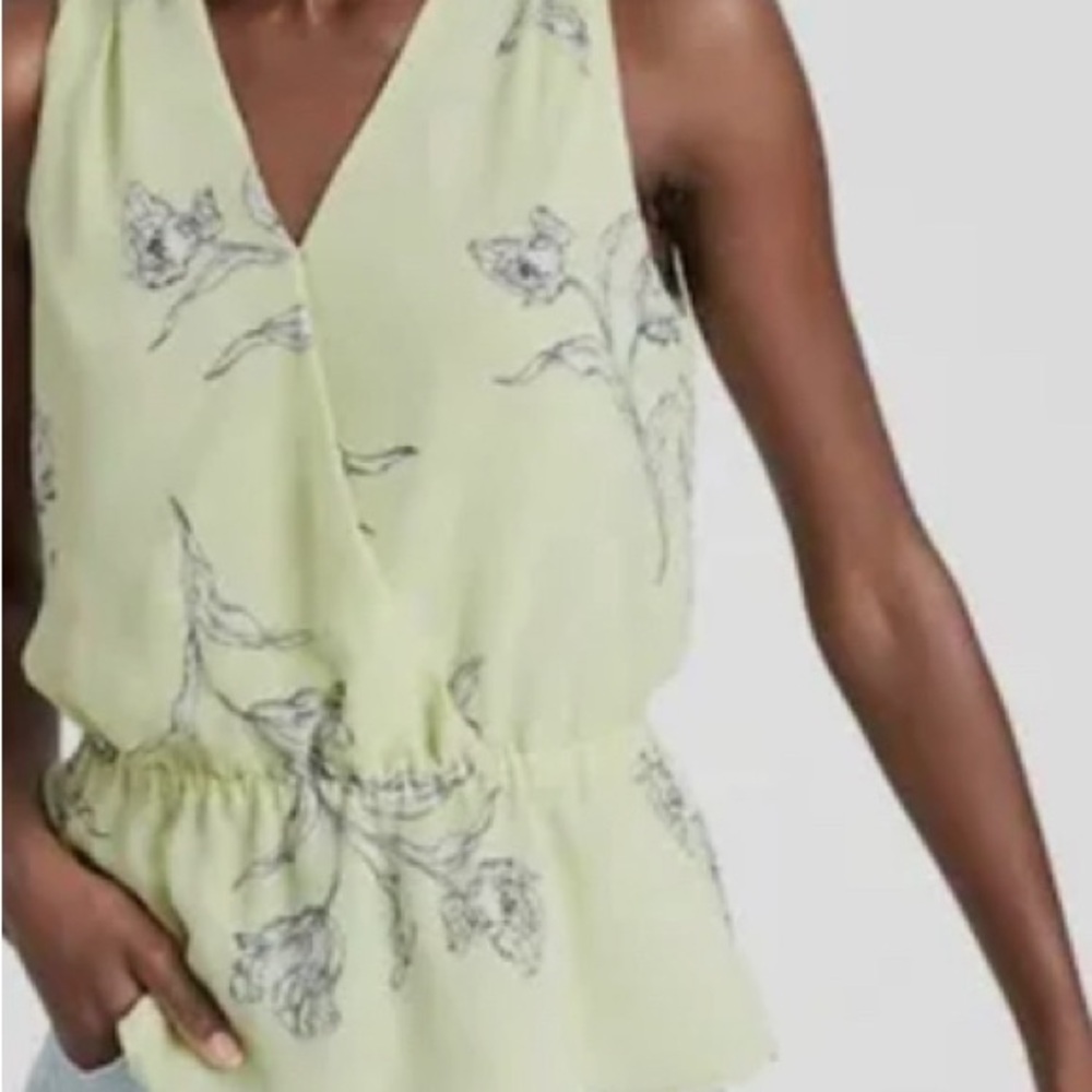 Banana Republic Sleeveless Floral Peplum Top